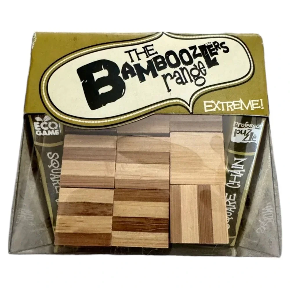 BAMBOOZLER'S RANGE EXTREME Square Chain Classic Wooden Puzzle Game (Ages 4-up)